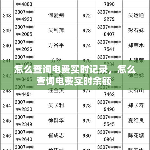 怎么查詢電費實時記錄，怎么查詢電費實時余額 