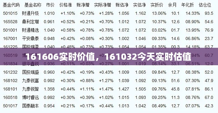 161606實(shí)時價值，161032今天實(shí)時估值 