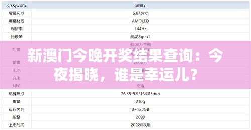新澳門今晚開獎(jiǎng)結(jié)果查詢：今夜揭曉，誰(shuí)是幸運(yùn)兒？