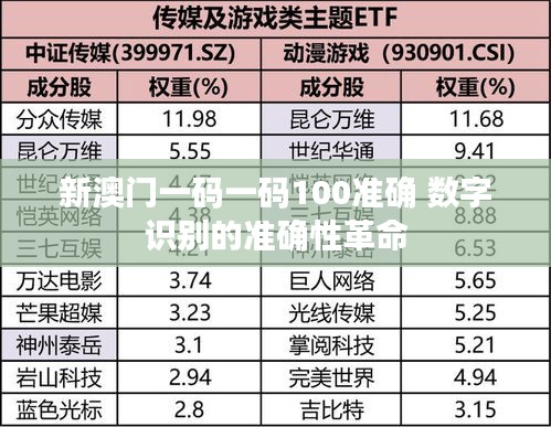 新澳門一碼一碼100準確 數(shù)字識別的準確性革命