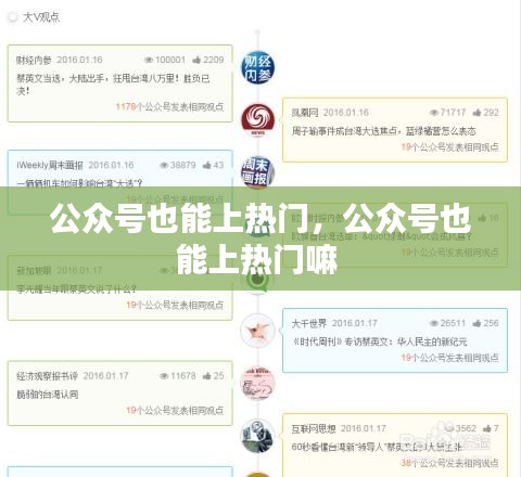 公眾號也能上熱門，公眾號也能上熱門嘛 