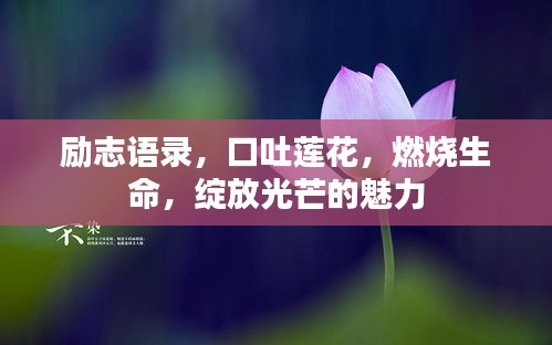 勵志語錄，口吐蓮花，燃燒生命，綻放光芒的魅力