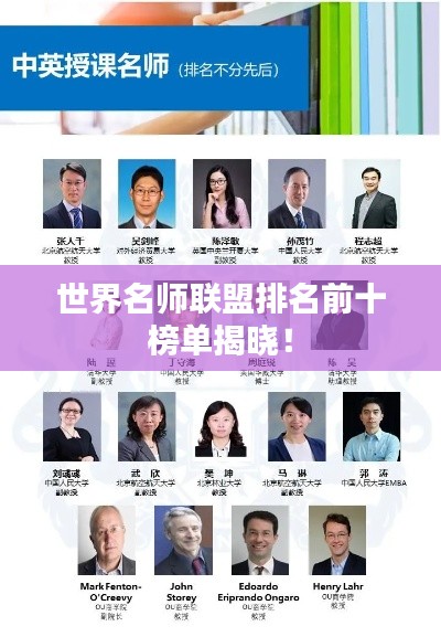 世界名師聯(lián)盟排名前十榜單揭曉！