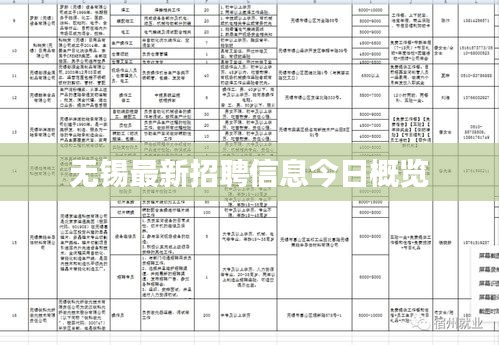 無錫最新招聘信息今日概覽