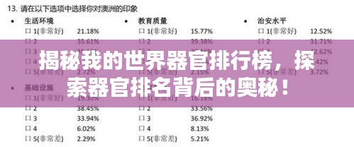 揭秘我的世界器官排行榜，探索器官排名背后的奧秘！