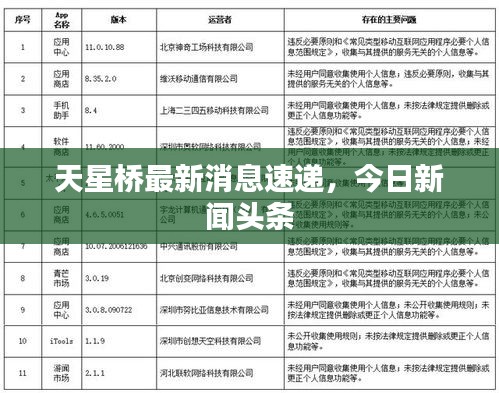 天星橋最新消息速遞，今日新聞?lì)^條
