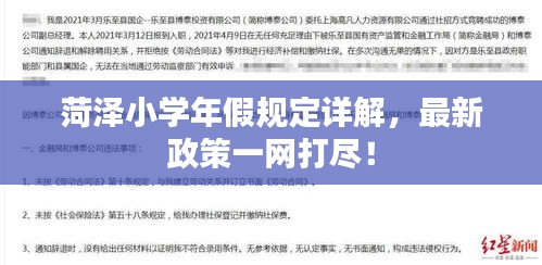 菏澤小學(xué)年假規(guī)定詳解，最新政策一網(wǎng)打盡！