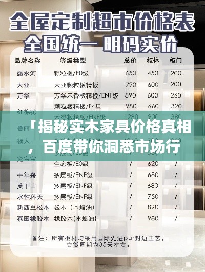 「揭秘實木家具價格真相，百度帶你洞悉市場行情」